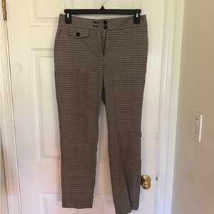 Vince Camuto Brown and White Houndstooth Slim Chinos